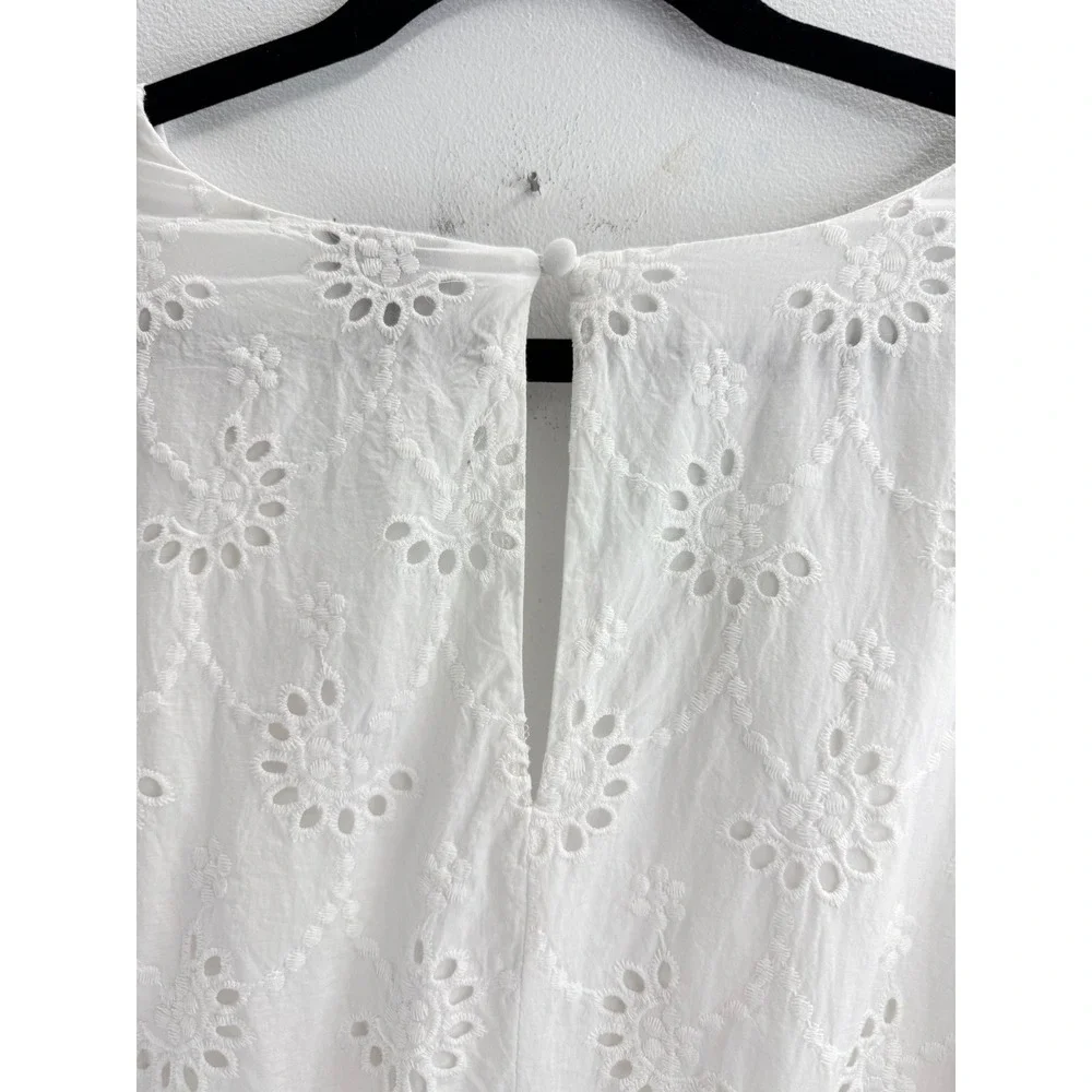 Torrid White Eyelet Cotton‎ Wrap Dress Plus Size 5 Boho Wedding Beachy Classic - Picture 8 of 12